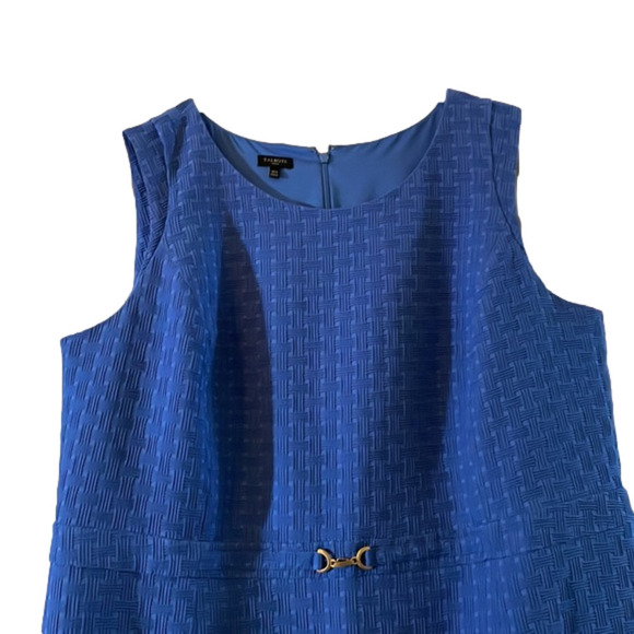 TALBOTS Woman Royal blue dress with faux belt gold accent at waist. size… - Picture 2 of 6